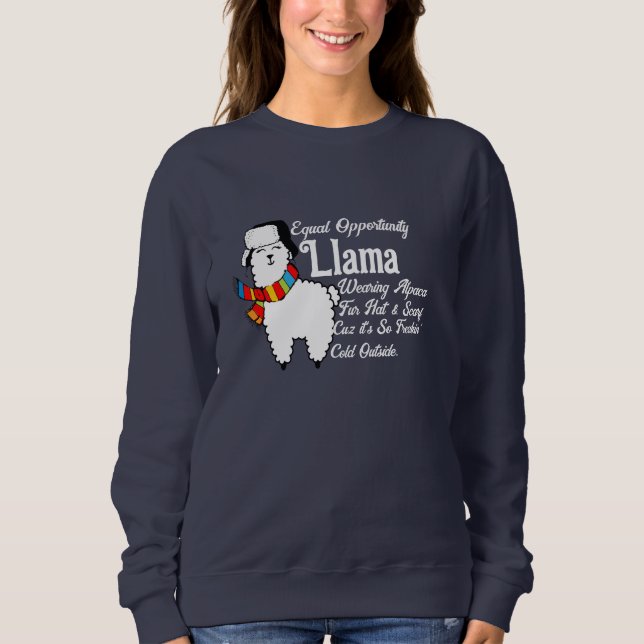 Chancengleichheit für Frauen Mode Funny Cold Lama Sweatshirt (Vorderseite)