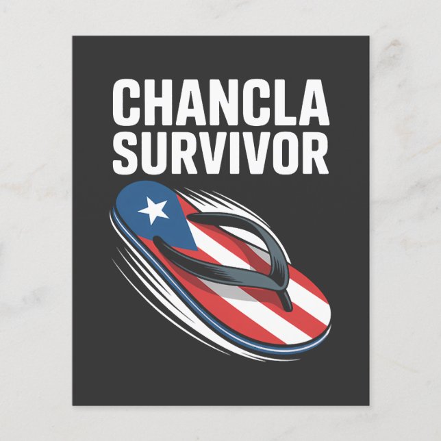 Chancla-Überlebender lustiger spanischer Witz Flyer (Vorne)