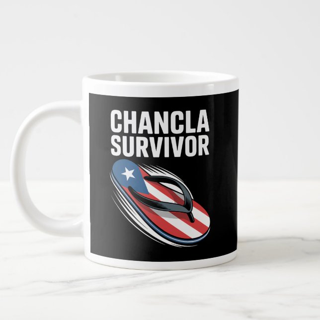 Chancla-Überlebender Lustiger Spanischer Witz Jumbo-Tasse (Links)