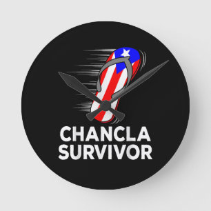 Chancla-Überlebender Runde Wanduhr