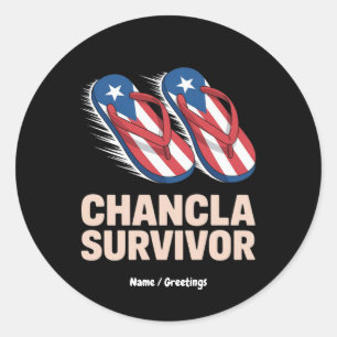 Chanclour Survivor Funny Puerto Rico Joke Gift Runder Aufkleber