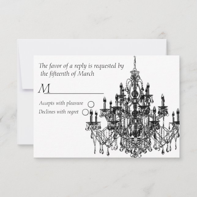 Chandee Amore' rsvp card schwarz (Vorderseite)