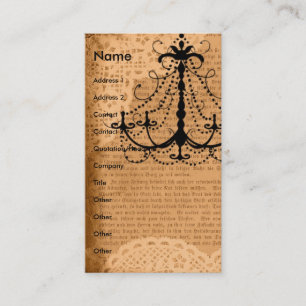 Chandelier auf Sepia Mixed Media Visitenkarte