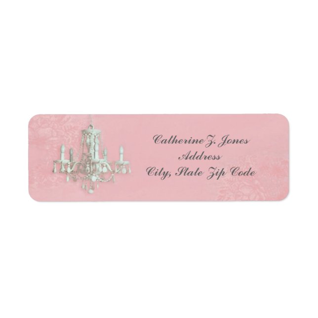 Chandelier Elegante Chic Address Label - Rosa (Vorne)