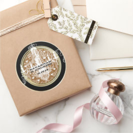 Chandelier Gold Wedding Siegel Runder Aufkleber