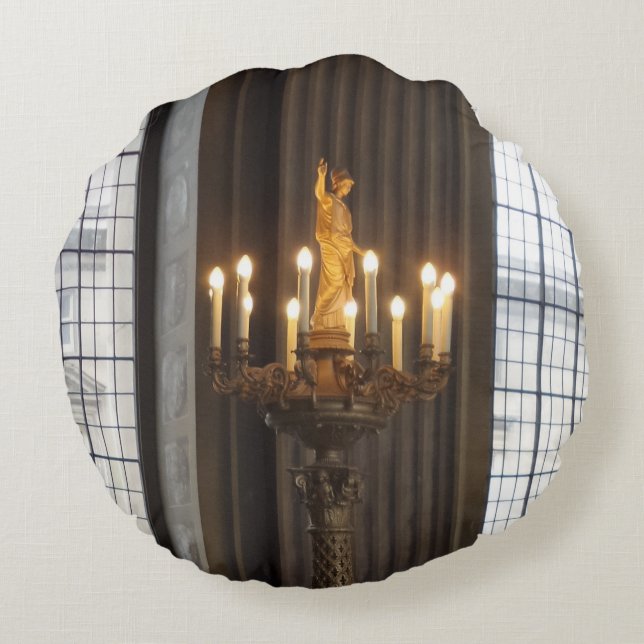 Chandelier Round Pillow Rundes Kissen (Rückseite)