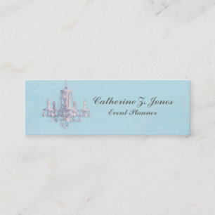 Chandelier Skinny Business Card - Blau Mini Visitenkarte