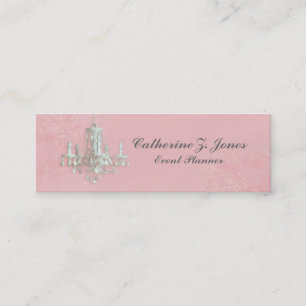 Chandelier Skinny Business Card - Pink Mini Visitenkarte