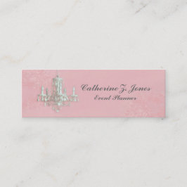 Chandelier Skinny Business Card - Rosa Mini Visitenkarte