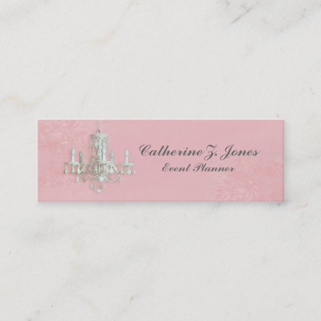 Chandelier Skinny Business Card - Rosa Mini Visitenkarte (Vorderseite)