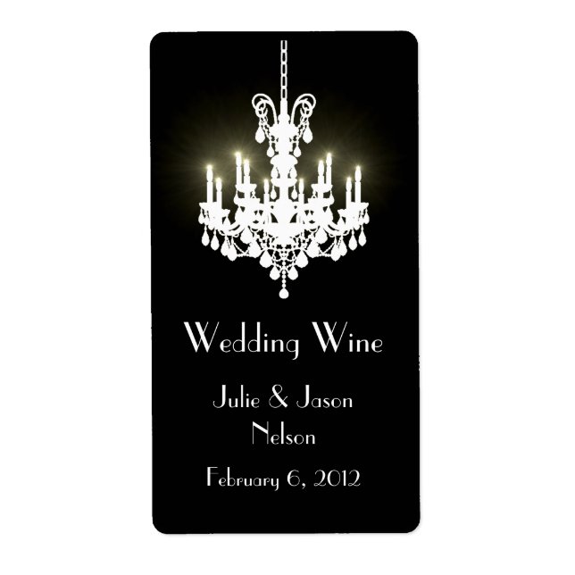 Chandelier Wedding Mini Wine Labels (Vorne)