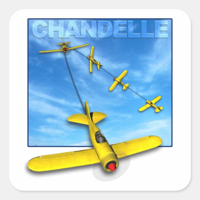 Chandelle Aerobatic Manöver mit Flugzeug Quadratischer Aufkleber (Vorderseite)