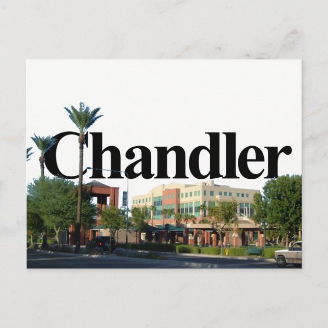 Chandler Arizona Skyline mit/ Chandler im Himmel Postkarte (Vorderseite)