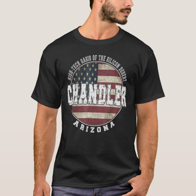 Chandler Arizona  Vintage American flag T-Shirt (Vorderseite)