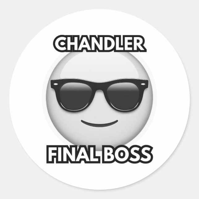 Chandler Endgegner Cool Emoji Sticker (Vorderseite)