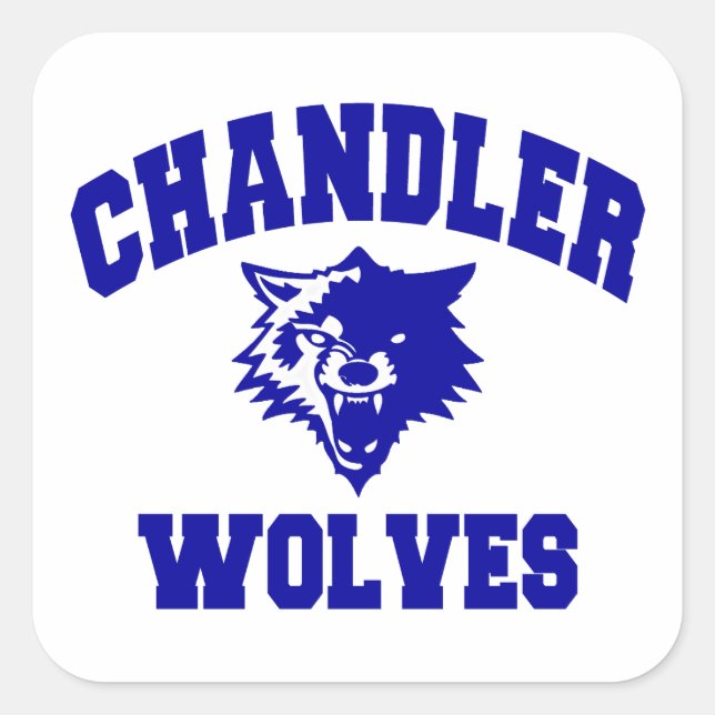 Chandler Wolves Quadratischer Aufkleber (Vorderseite)