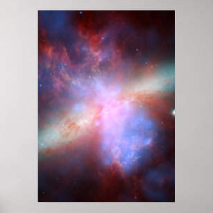 Chandra:Hubble:Spitzer-Röntgenaufnahme:Sichtbar:In Poster