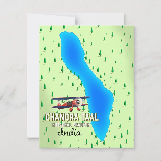 Chandra Taal Himachal Pradesh Indian Lake Map (Vorderseite)