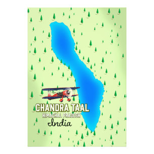 Chandra Taal Himachal Pradesh Indian Lake Map Fotodruck