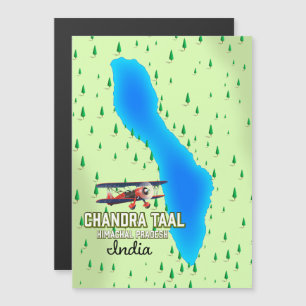 Chandra Taal Himachal Pradesh Indian Lake Map Magnetkarte