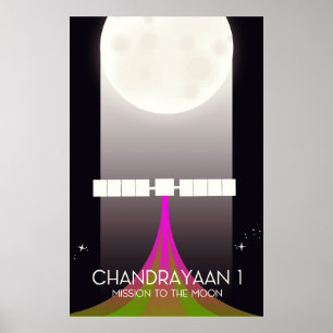 chandrayaan -1 Weltraummission auf dem Mond Poster