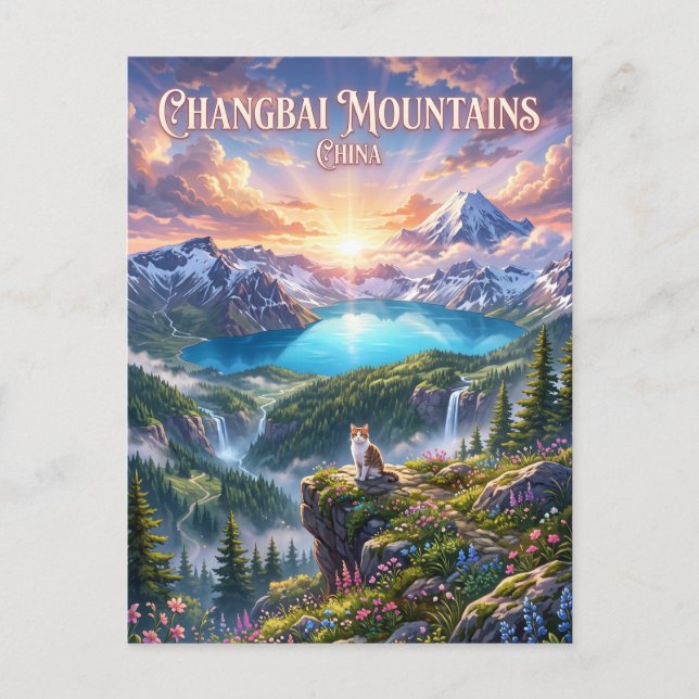 Changbai-Gebirge China Postkarte (Vorderseite)