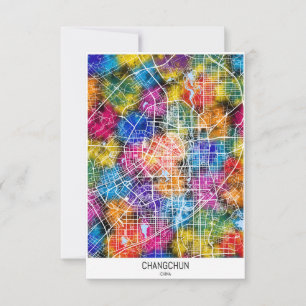 Changchun China Stadtplan Dankeskarte