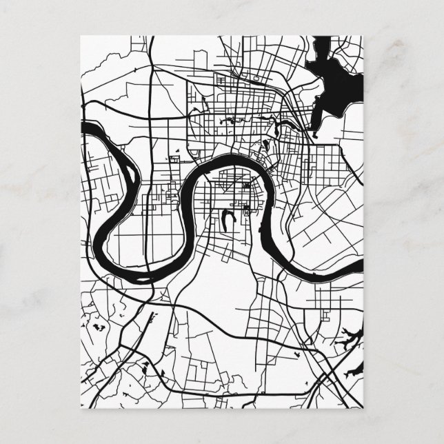Changde China Stadtplan Postkarte (Vorderseite)