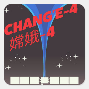 Chang'e-4 China Weltraum Kunst. Quadratischer Aufkleber