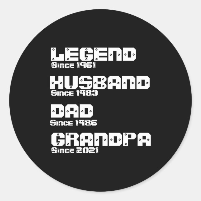 Change Any Detail Legend Husband Dad Grandpa  Runder Aufkleber (Vorderseite)