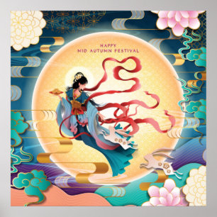 Chang'e auf dem Mond Mitte des Herbstes Poster