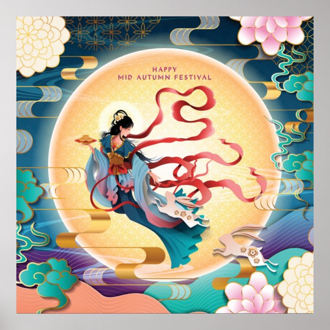 Chang'e auf dem Mond Mitte des Herbstes Poster (Vorne)