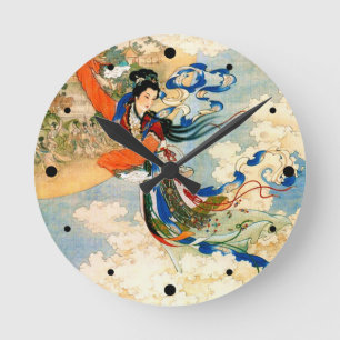 Chang'e fliegt zum Mond Runde Wanduhr