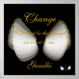 Change, Gandhi's Quote Poster,- Customize Poster