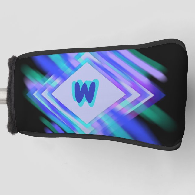 Change Initial, Soft Blue Aqua Diamonds Golf Headcover (Vorderseite)