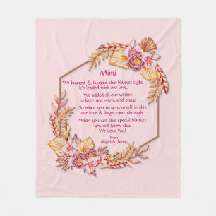 Change Text Add Name Boho Flower Frame Hug Hugged  Fleecedecke