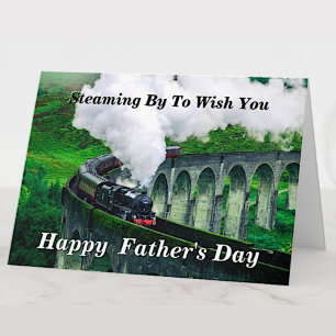Change Text Add Name Steam Train Fathers Day Card Karte