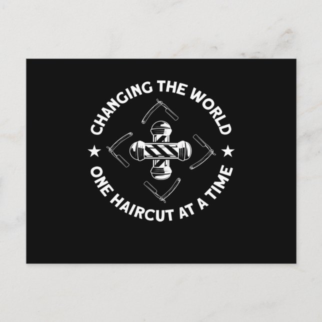 Changing The World Barber Beard Postkarte (Vorderseite)
