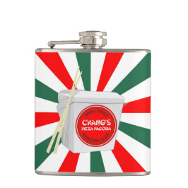 Changs Pizza-Pagode, eine Hawaii-Sehenswürdigkeit Flachmann