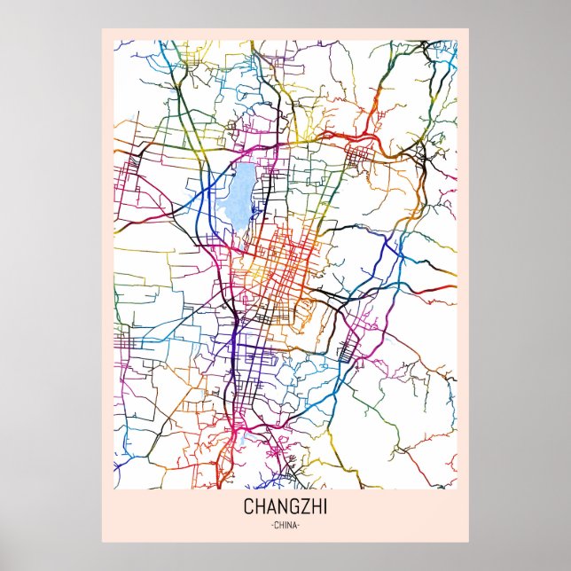Changzhi China Stadtplan Poster (Vorne)