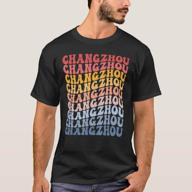 Changzhou City Groovy Retro T-Shirt (Vorderseite)