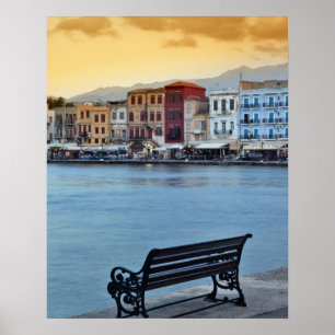 Chania at dusk, Chania, Kreta, Griechenland Poster