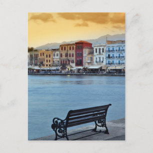 Chania at dusk, Chania, Kreta, Griechenland Postkarte