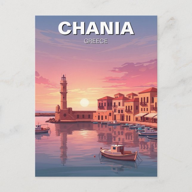 Chania Greece Travel Postkarte (Vorderseite)