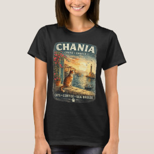 Chania Griechenland Katzenliebhaber Vintage Hafen T-Shirt