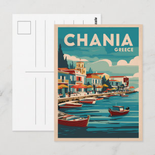 Chania Griechenland vintage Strände Geschenke Souv Postkarte