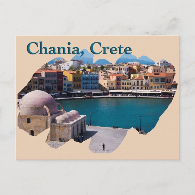 Chania, Kreta: Venezianischer Hafen Postkarte (Vorderseite)