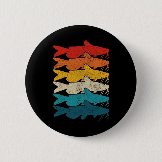Channel Catfish Vintager Fisch Fisch Fisch Fischen Button (Vorderseite)