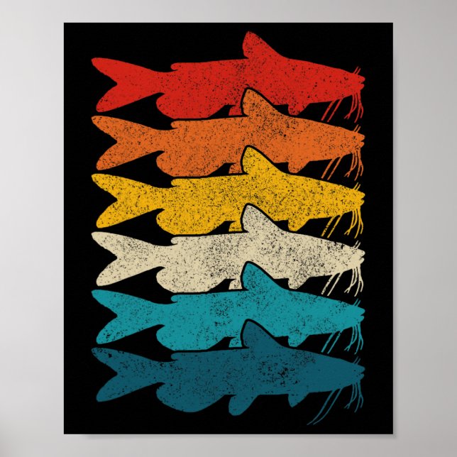 Channel Catfish Vintager Fisch Fisch Fisch Fischen Poster (Vorne)