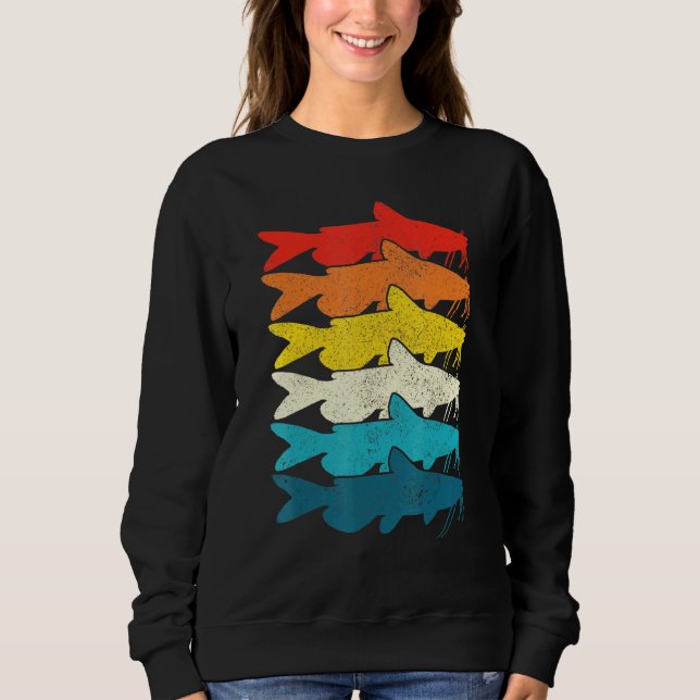 Channel Catfish Vintager Fisch Fischen Fischen Fi Sweatshirt (Vorderseite)
